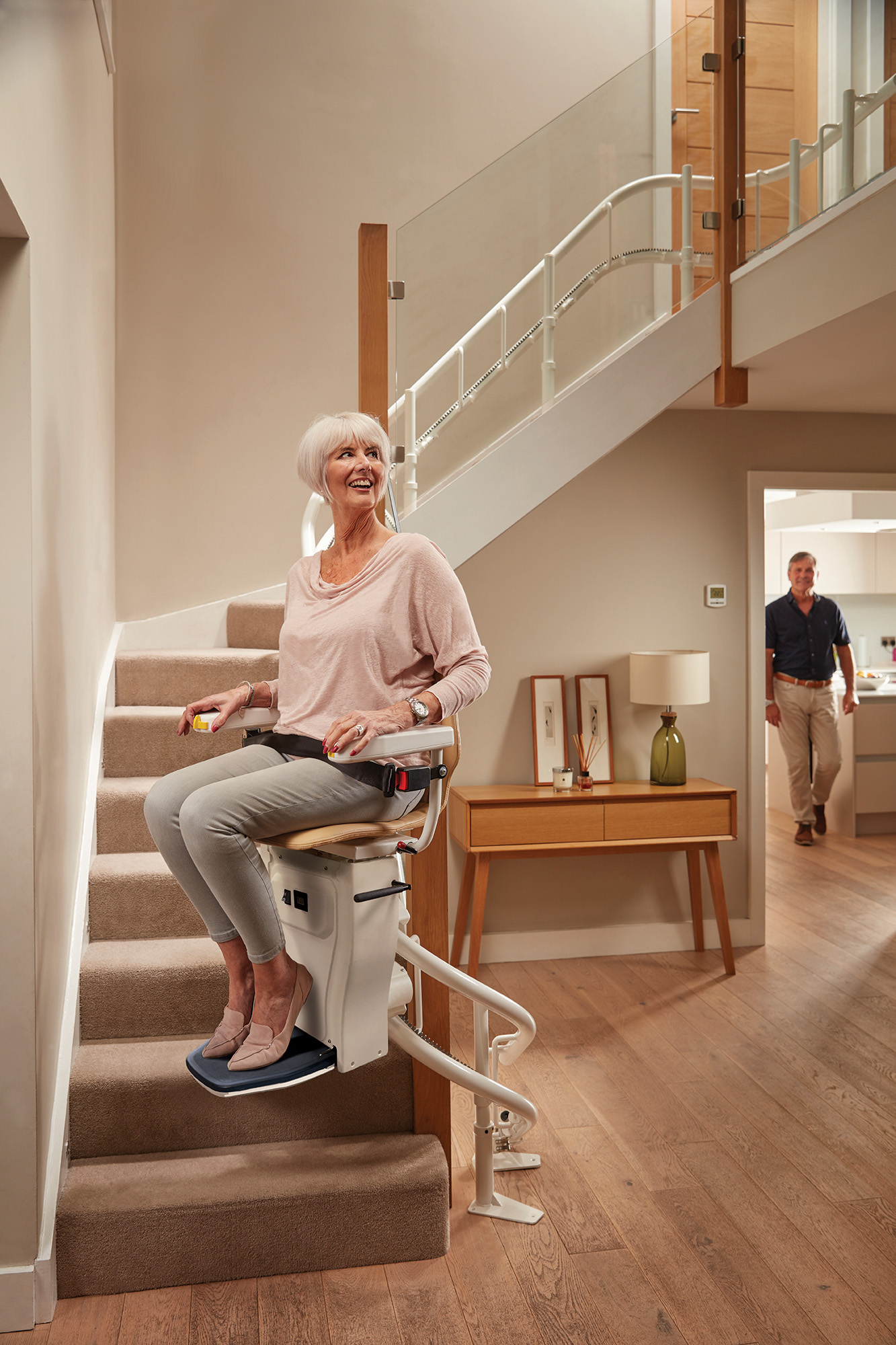 Lady on the Infinity MK 2 stairlift